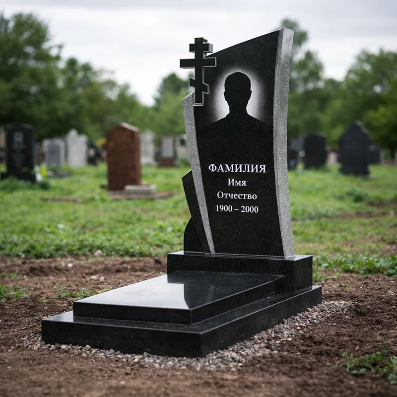 Памятник с крестом из гранита Памятник с крестом из гранита габбро купить